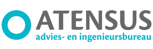 Atensus logo with teal ring and the tagline advies- en ingenieursbureau