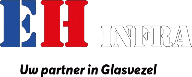 EH Infra logo with blue E, red H and the Dutch tagline Uw partner in Glasvezel
