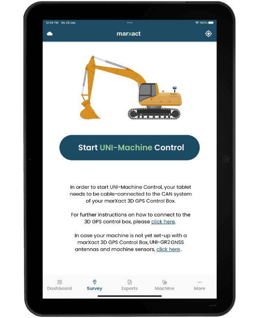 Die 3D-Maschinensteuerung nutzt GPS zur präzisen Positionierung von Erdbewegungsmaschinen und hilft den Fahrern, das Schaufelblatt zum Graben genau zu platzieren.