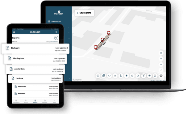Een UNI-Cloud-projectkaart open op een laptop en een tablet