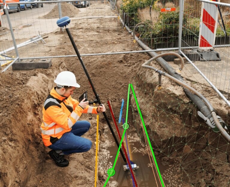 fibre-optic cables in an open trench